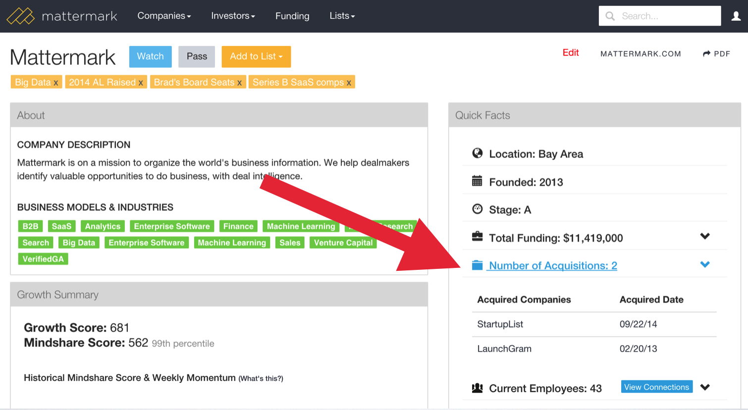 Mattermark_acquisitions_data