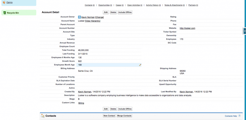 Mattermark Data in Salesforce