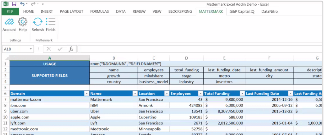 post image for Mattermark Product Updates – Integration with Excel for Windows and Product Hunt