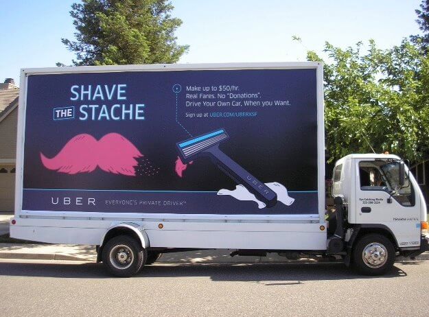 post image for Uber Takes on Lyft with Aggressive “Shave the Stache” Mobile Billboard