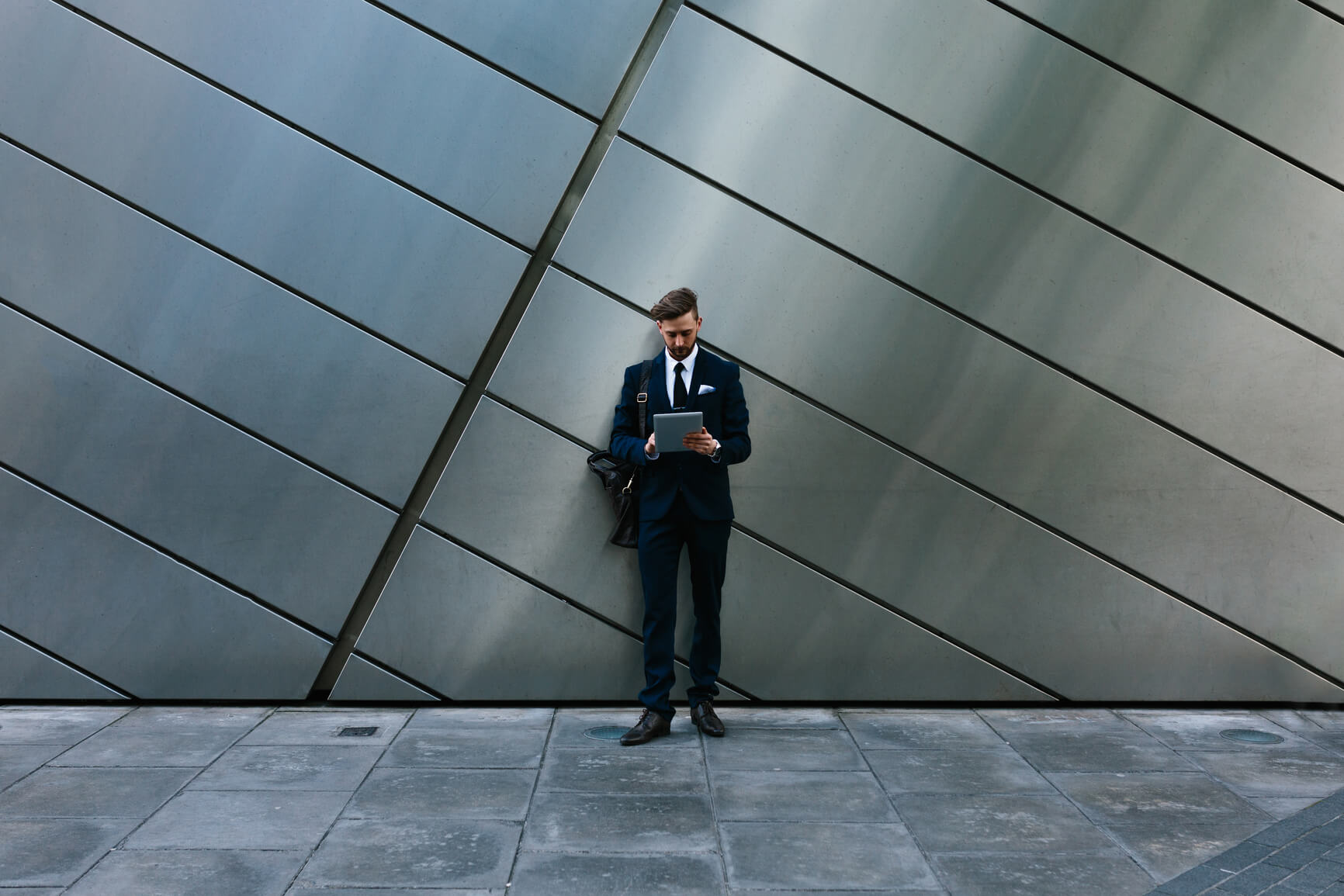 Young businessman using a digital tablet