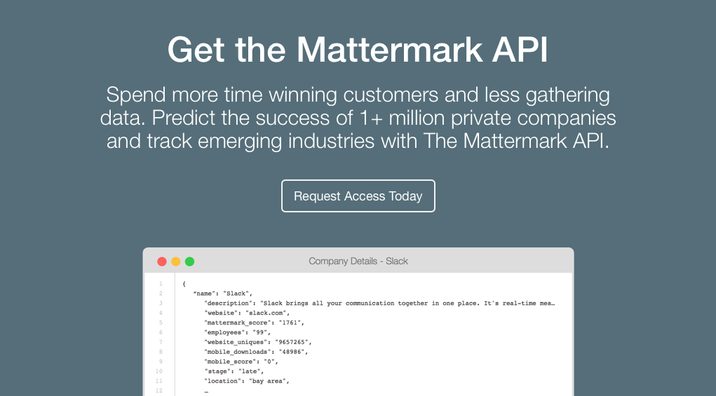 Mattermark API