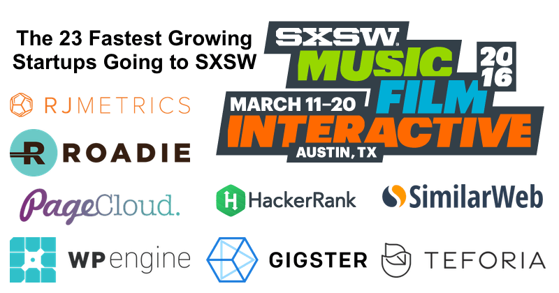 post image for The 23 Fastest Growing Startups Going to SXSW Interactive 2016